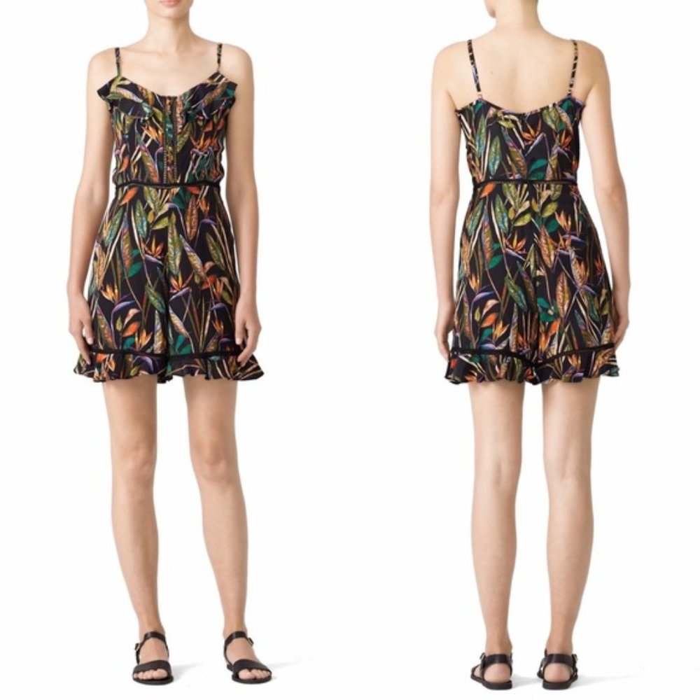 Deby Debo Printed Floral Tropical Rodriguez Romper Size XS